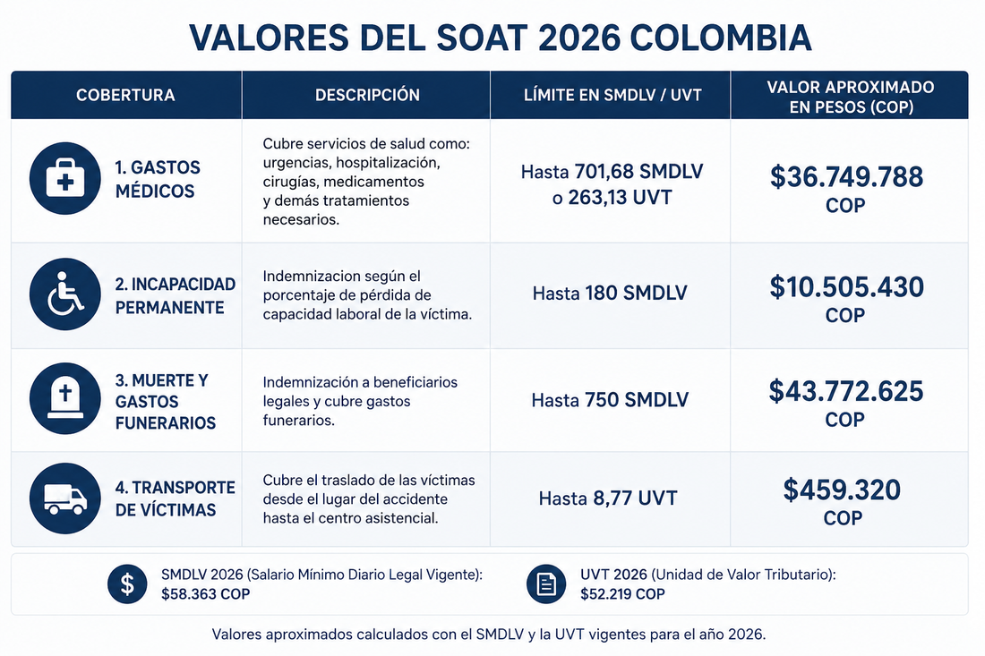 Coberturas del SOAT en Colombia - Abogados expertos en reclamación SOAT en Medellín - Claridad Legal