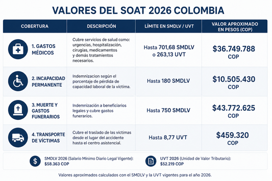 Coberturas del SOAT en Colombia - Abogados expertos en reclamación SOAT en Medellín - Claridad Legal